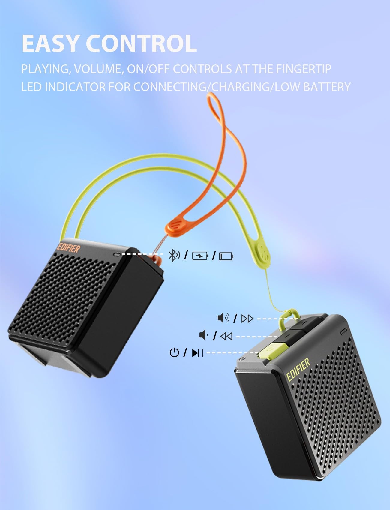 Edifier MP85 Mini Bluetooth Speaker, Portable Speakers with Bluetooth 5.3, 8-Hour Playtime, Customize EQ via App for Home, Travel, Outdoor - Black