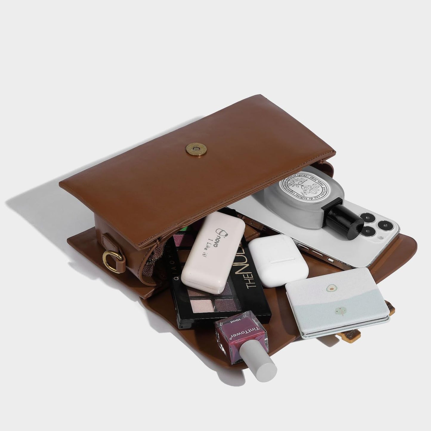 Small Cute Women Shoulder Bag, Mini Lady Leather Crossbody Bag, Classic Luxury Designer Handbags Women (Brown)