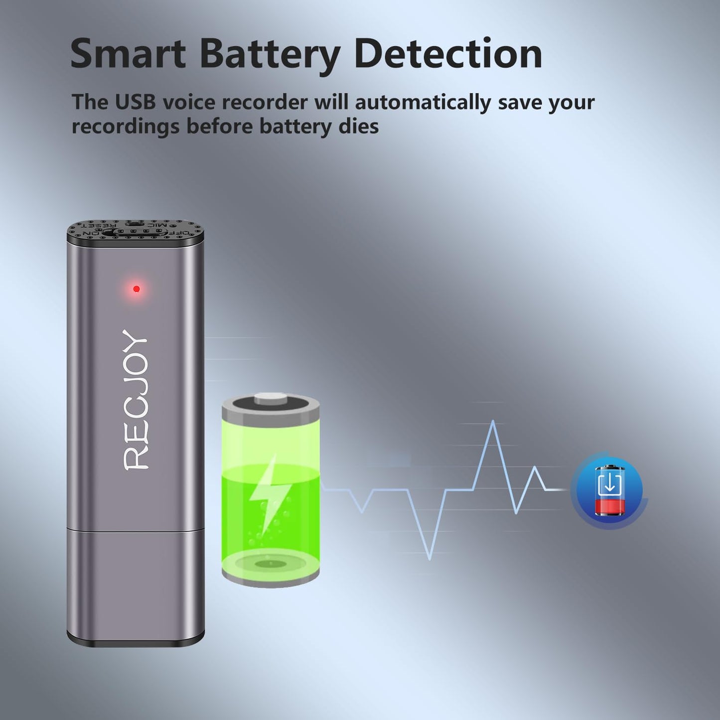 64GB Digital Voice Recorder USB Recording Device with 750Hrs Storage Capacity Voice Activated Recorder,Audio Recorder for Lectures Interview,Noise Reduction Rechargeable