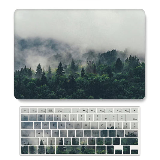 Case Compatible with MacBook Pro 13 Inch 2015 2014 2013 2012 Model A1502 & A1425, Plastic Hard Shell Protective Case & Keyboard Cover for Mac Pro 13 with Retina Display - Forest