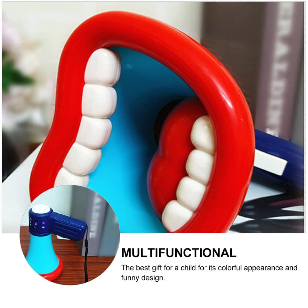 Toyvian Bull Horn Loud Speaker Kids Voice Changer Toy Megaphone Function Toys Mini Electric Hand- held Speaker with Recording Microphone for Toddlers Childrens (Blue) Megaphone Speaker Voice