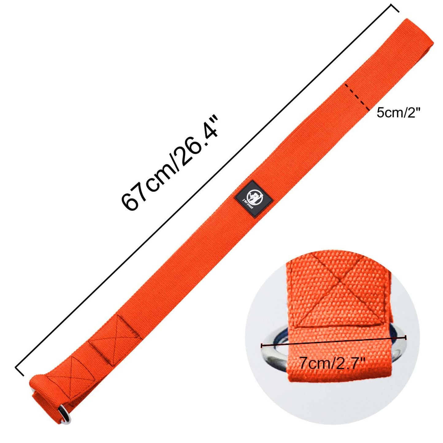J Bryant Arm Wrestling Training Strap Belt Hand Grip- Ideal for Wrist Forearm and Biceps Workouts Multifunctional Home Gym Fitness Equipment Compatible with 1 inch and 2 inches Barbell Plates (Orange)