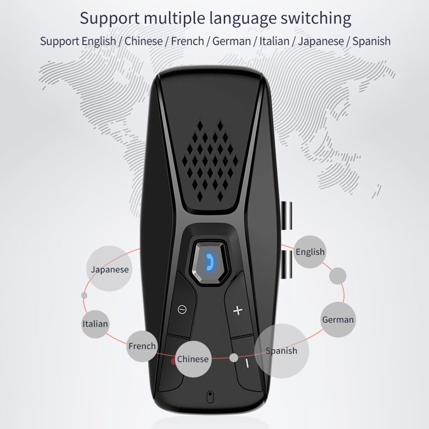 Docooler Car Bluetooth Speaker for Cell Phone, Portable Bluetooth Handsfree Car Kit Wireless in Car, in-Car Sun Visor Mounted Speakerphone with Visor Clip & Mic - Black