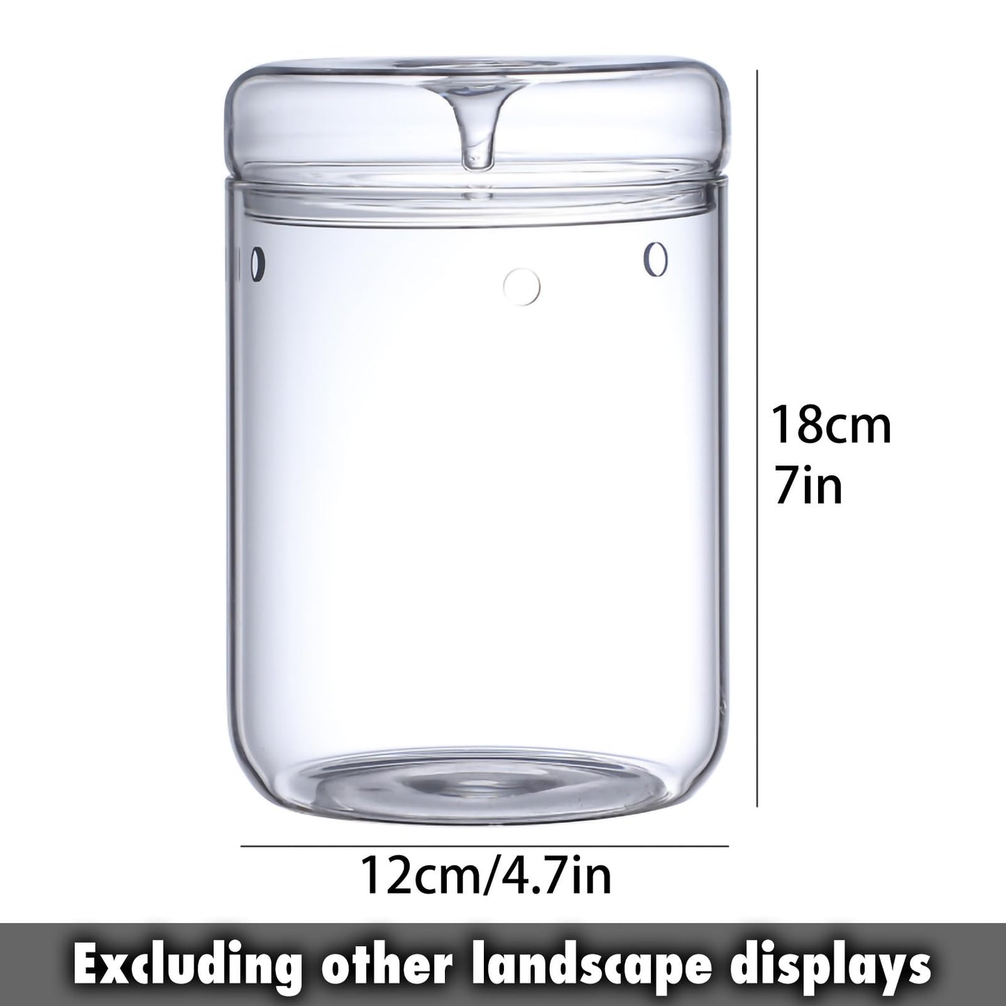 SARUFO Small Glass Plant Terrarium 4.7"X7" Inches Succulent Air Planter Fern Moss Micro-Landscape Vase for Home Garden Office Tabletop Decoration Container with Lid Indoor Wardian Copyright Patent