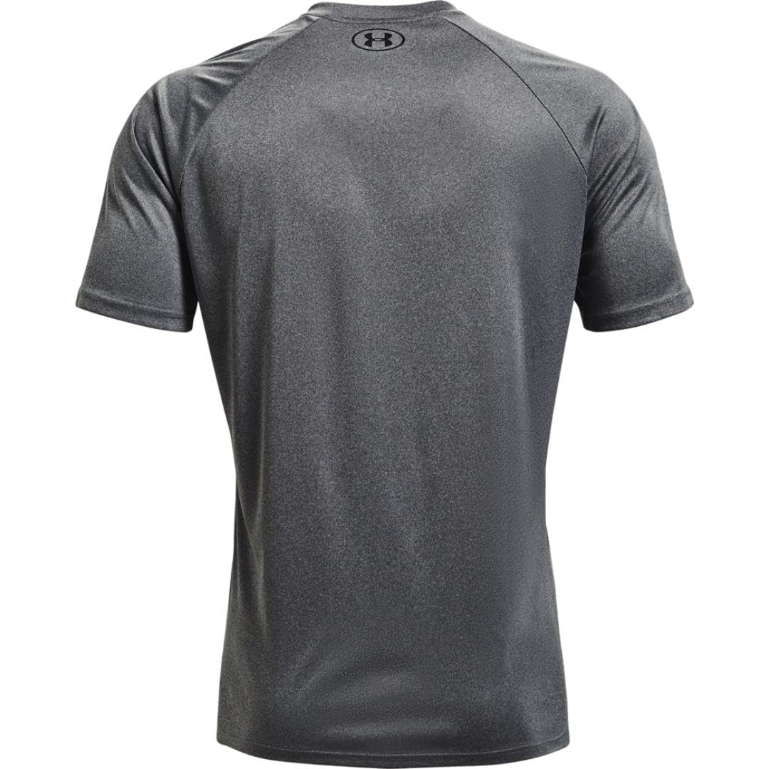 Under Armour Men's Velocity 2.0 Short Sleeve T Shirt, (012) Pitch Gray Light Heather / / Black, Medium