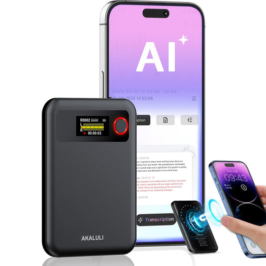 AI Voice Recorder with Transcribe Summarize: Note Voice Recorder with APP Control, 30H Continuous Recording, 64GB Memory Support 100+ Languages, AI Recorder for Calls, Lectures, Meetings