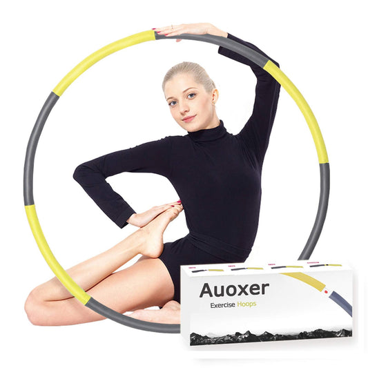 Auoxer Fitness Exercise Weighted Hoops, Lose Weight Fast by Fun Way to Workout, Fat Burning Healthy Model Sports Life, Detachable and Size Adjustable Design