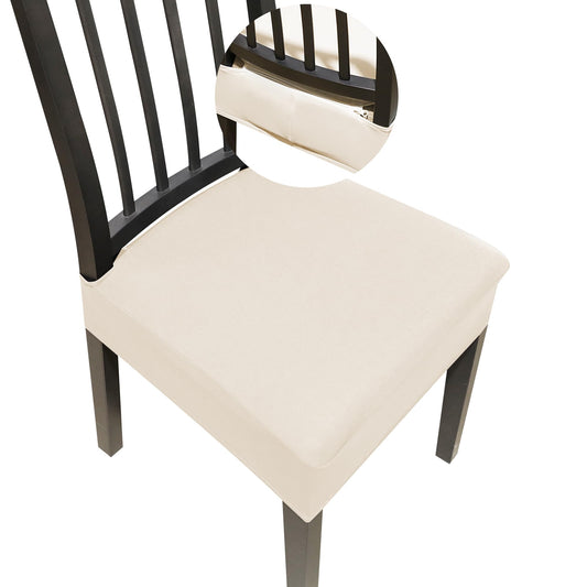 DREAHOTEXTIL Dining Chair Covers,Seat Covers for Dining Room Chairs Set of 4,Stretch Kitchen Chair Covers,Removable Washble Dining Room Chair Seat Cover,Chair Slipcovers Protector (Beige,with Zipper)