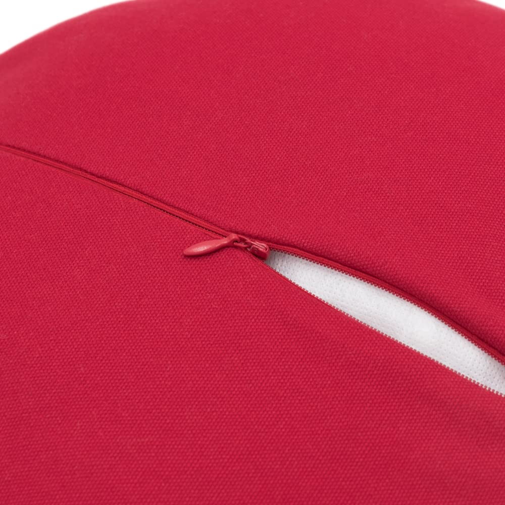 JWH Stereo Flower Throw Pillow Cover Aesthetic Decorative 3D Floral Accent Pillow Case Round Cushion Handmade Pillowcase for Couch Bed Living Room Chair Bedroom 14 Inch Red