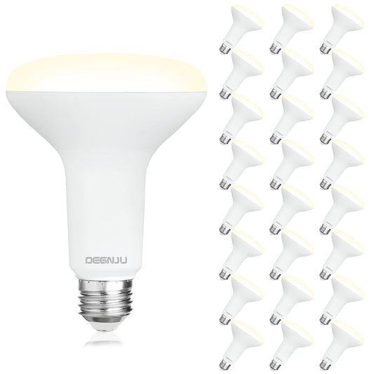 DEGNJU 24 Pack Indoor Flood Light Bulbs, BR30 LED Bulb 7W Equivalent 65W, Dimmable Recessed Light Bulbs, 650LM 3000K Warm White 15000 Lifetime LED Can Lights Bulb, Interior Home E26 Base