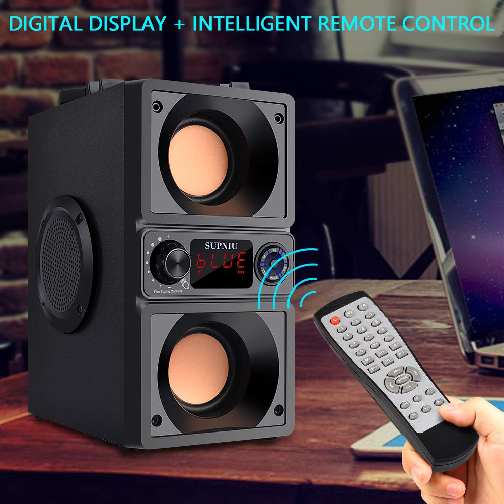 Bluetooth Speaker, Portable Bluetooth Boombox with 40W (60W Peak) Stereo Dual Woofers and Dual Tweeters Wireless Home Party Speaker, 2400 Minutes Playtime, Suitable for Party, Camping, Gym
