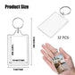 12pcs Acrylic Photo Frame Keychain Holder 2 x 3 In Picture Insert Blank Keyring Clear Picture Holder for DIY Craft