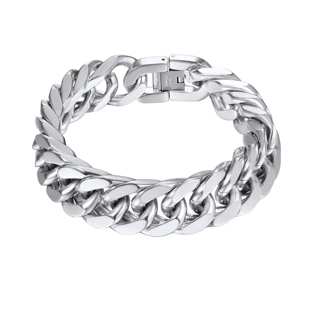 PROSTEEL Stainless Steel Franco Chain Bracelet Curb Bangle Punk Rock Women Men Jewelry Big Chunky Bracelets