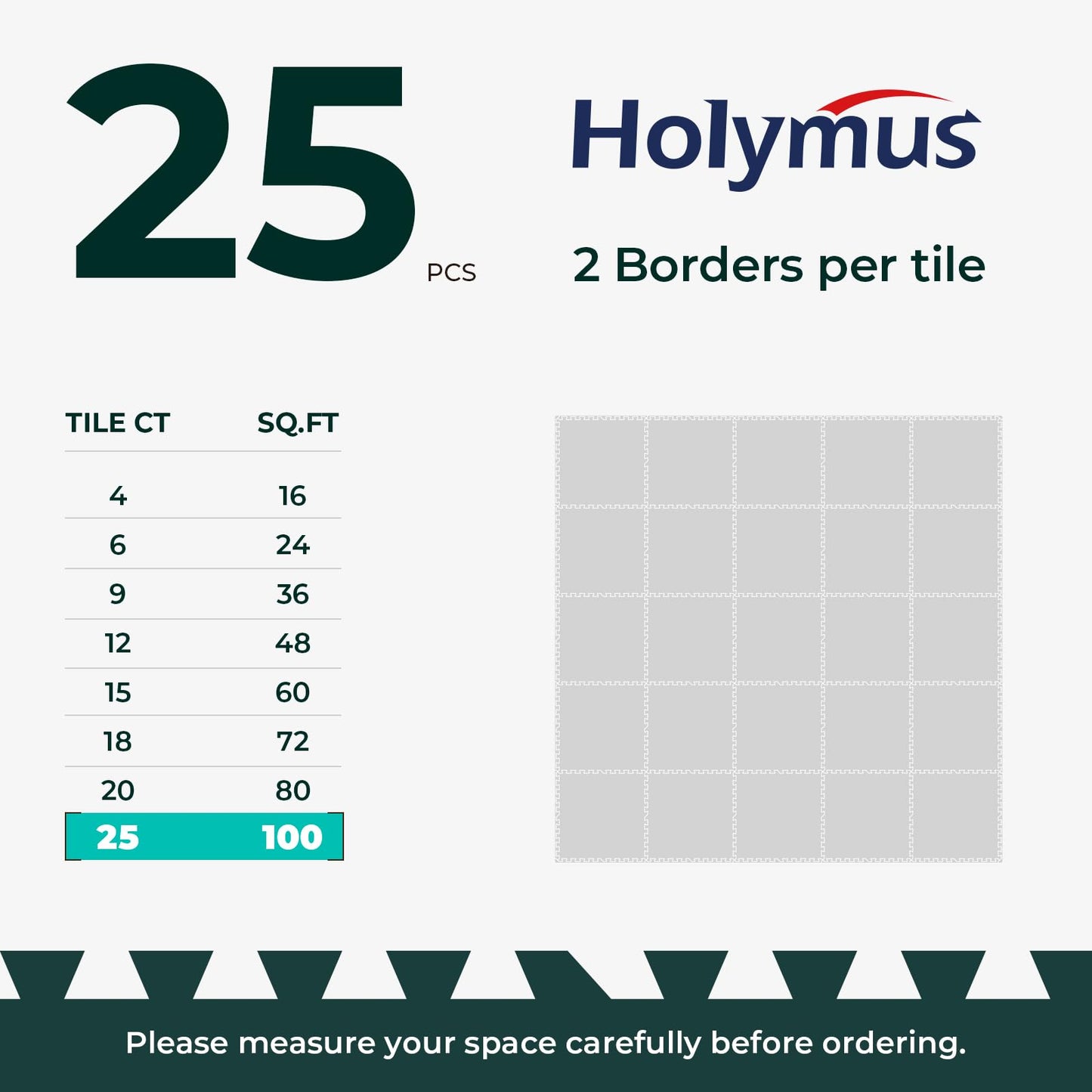 100 Sq. Ft 3/8 Inch Thick Printed Foam Tiles Interlocking Foam Mat, 24" x 24", 25 pcs, Grey Wood Grain Style Print