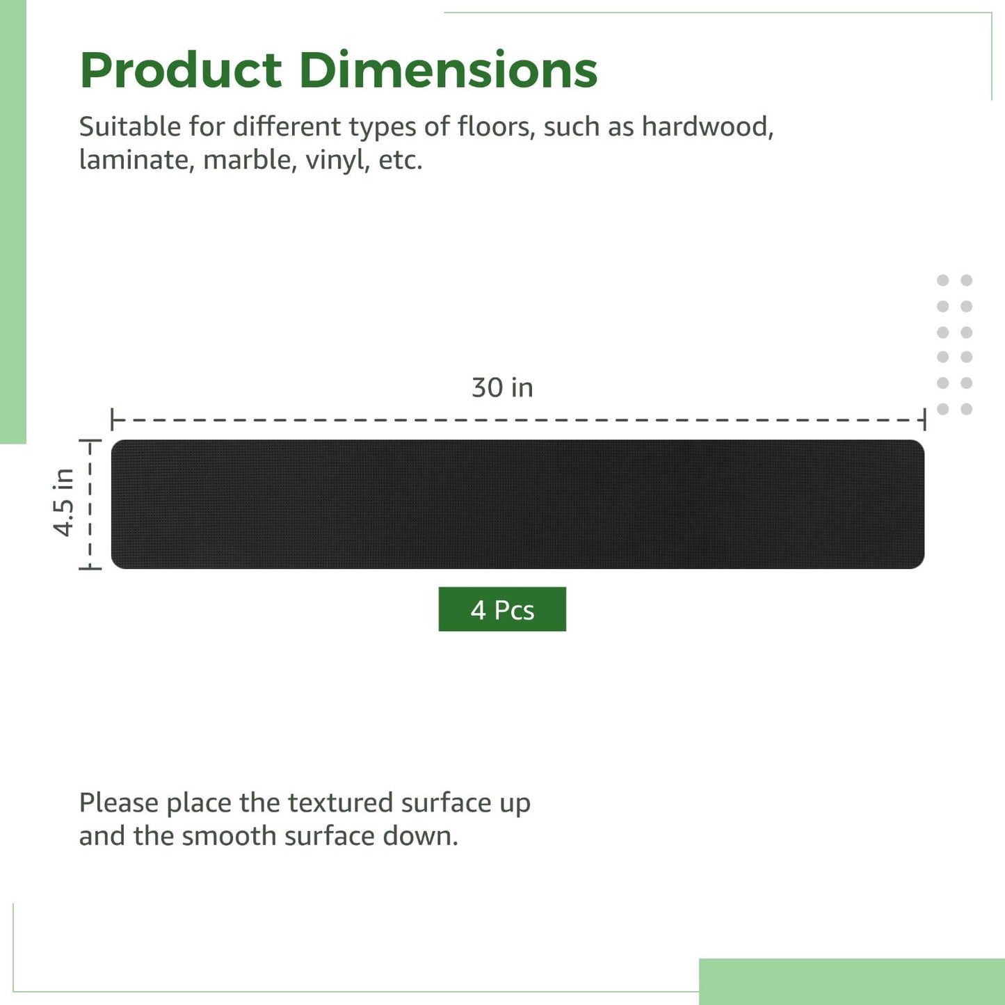 4 Pcs Anti-Slip Furniture Pads, Non-Slip Furniture Rail Pads for Recliners, Non-Skid Furniture Gripper Pads, Rubber Chair Floor Protectors for Hardwood Floors, Sofas, Couches, Chairs