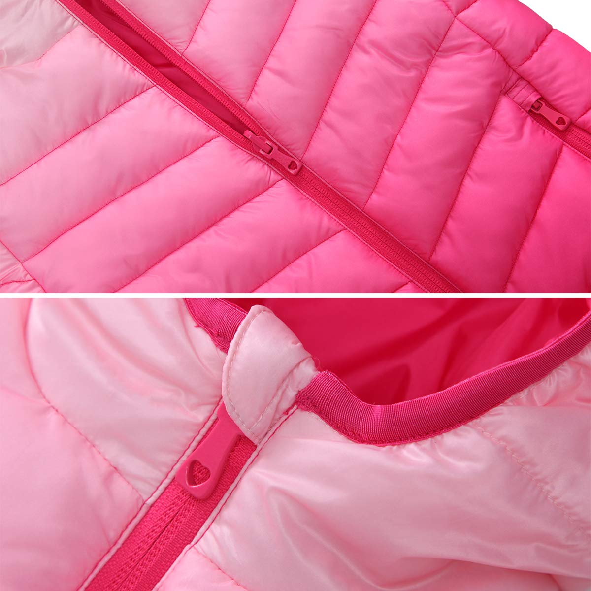 Rokka&Rolla Girls' Reversible Lightweight Puffer Jacket Hooded Water-Resistant Winter Coat