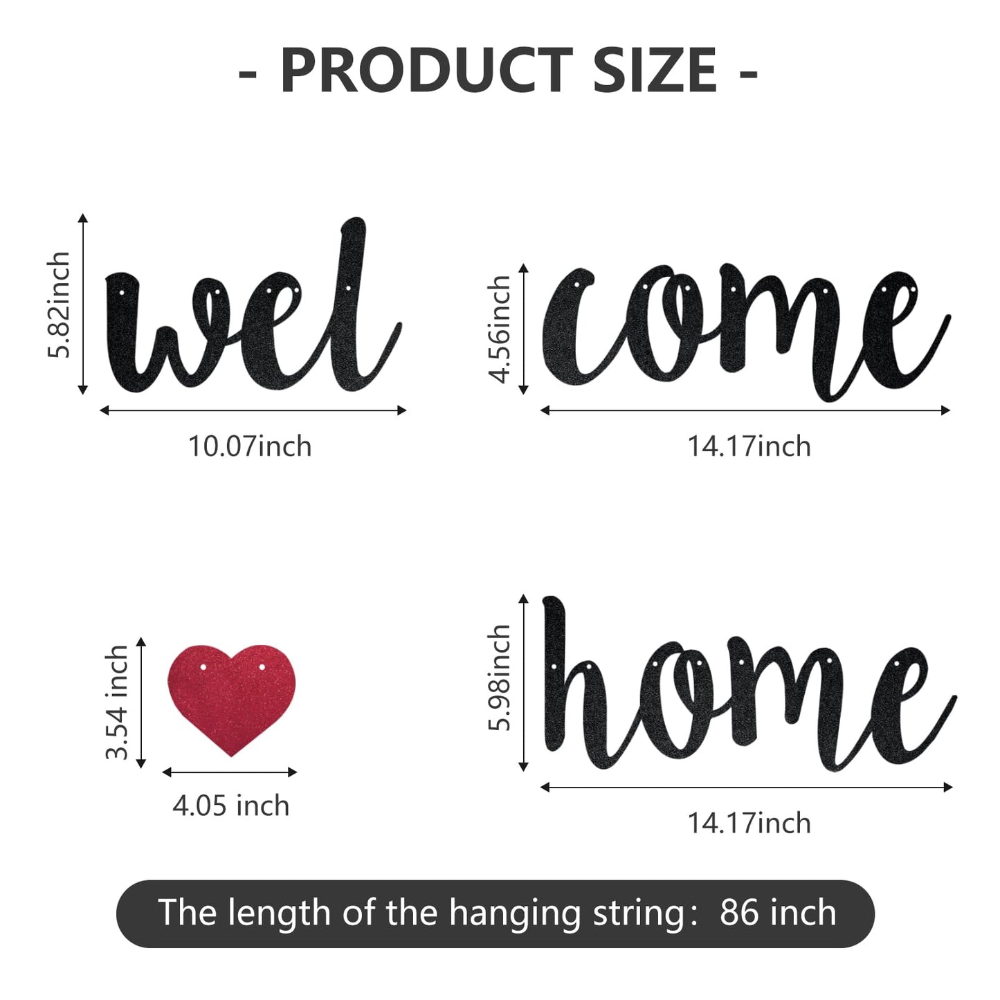 Welcome Home Banner Small Black Glitter Homecoming Party Sign Decors for Military Army Homecoming, Family Theme Party Supplies