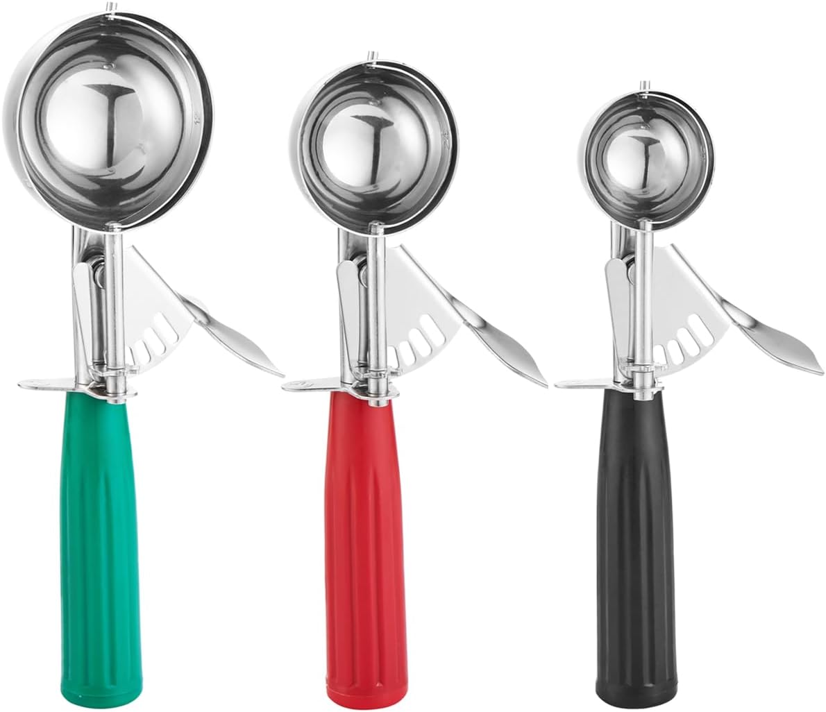 Cookie Scoop Set, Ice Cream Scoop Set, Cookie Scoops for Baking, Multiple Size Large-Medium-Small Size Disher, Professional 18/8 Stainless Steel Cupcake Scoop