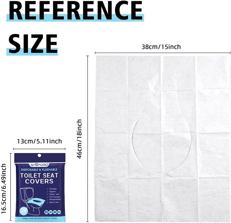 XL 100PCS Toilet Seat Covers Disposable - Flushable Paper Toilet Seat Cover is Travel Accessories, Travel Essentials for Public Restrooms, Airplane, Campin