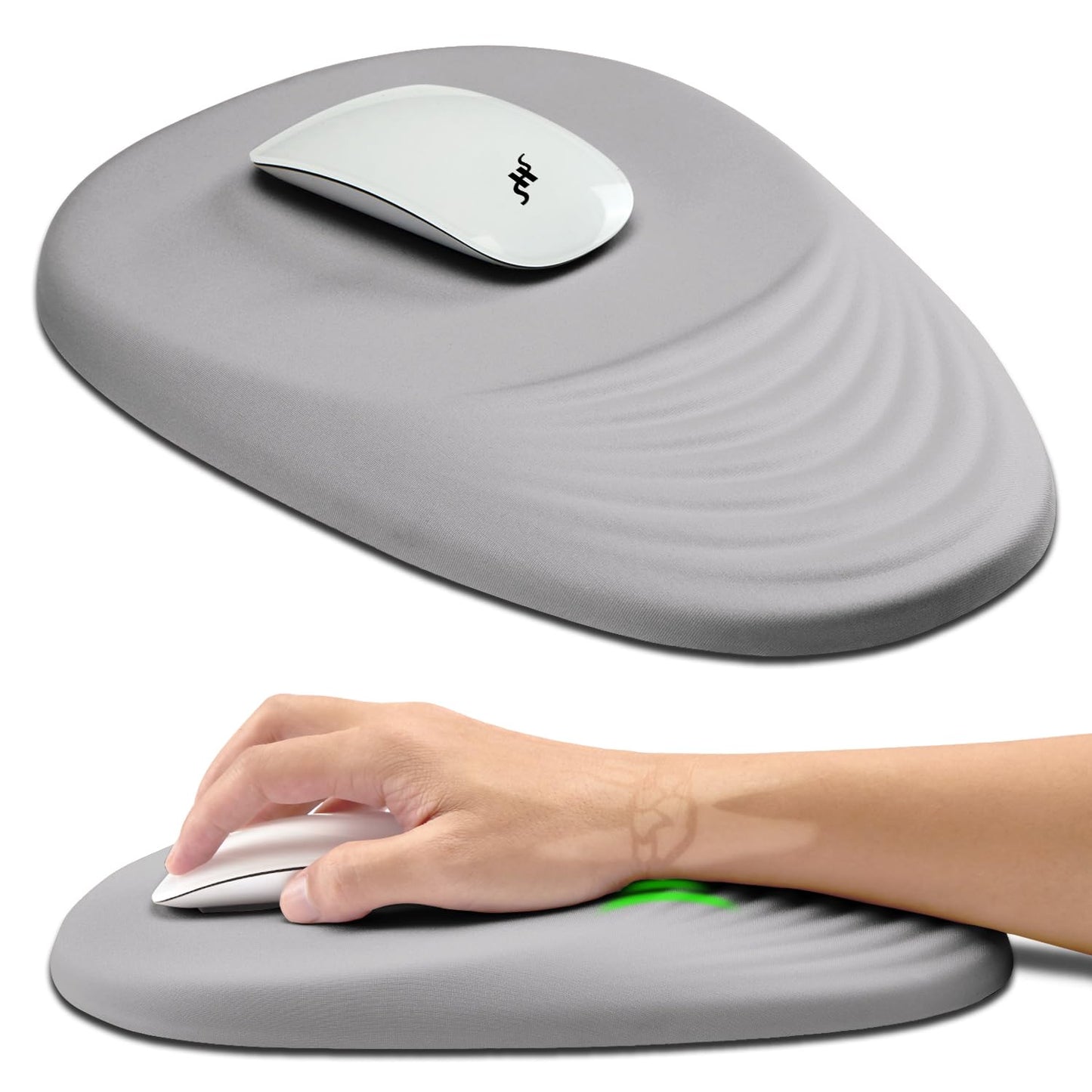 Hokafenle Ergonomic Mouse Pad Wrist Support, Terraced Slope Carpal Tunnel Wrist Pad for Mouse with Unibody Memory Foam, Wrist Rest Pain Relief Mousepad (Apricot, 11.8x7.9 in)