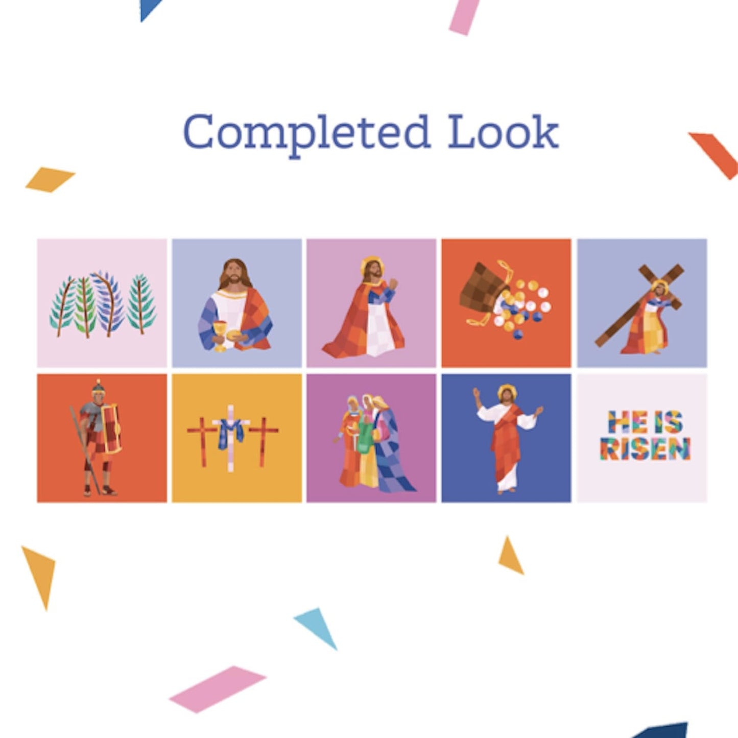 PRAY BY STICKER Book - Story of The Cross Religious Activity - Interactive Faith-Based Learning with Stickers - 9" x 9" Educational & Spiritual Book - Lent & Easter Gift