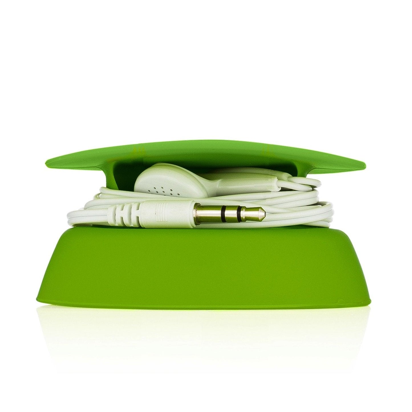 Budley - Tangle-Free Earphone/Earbud Case, Compact Storage System, Silicone (Lime, Set of 1)