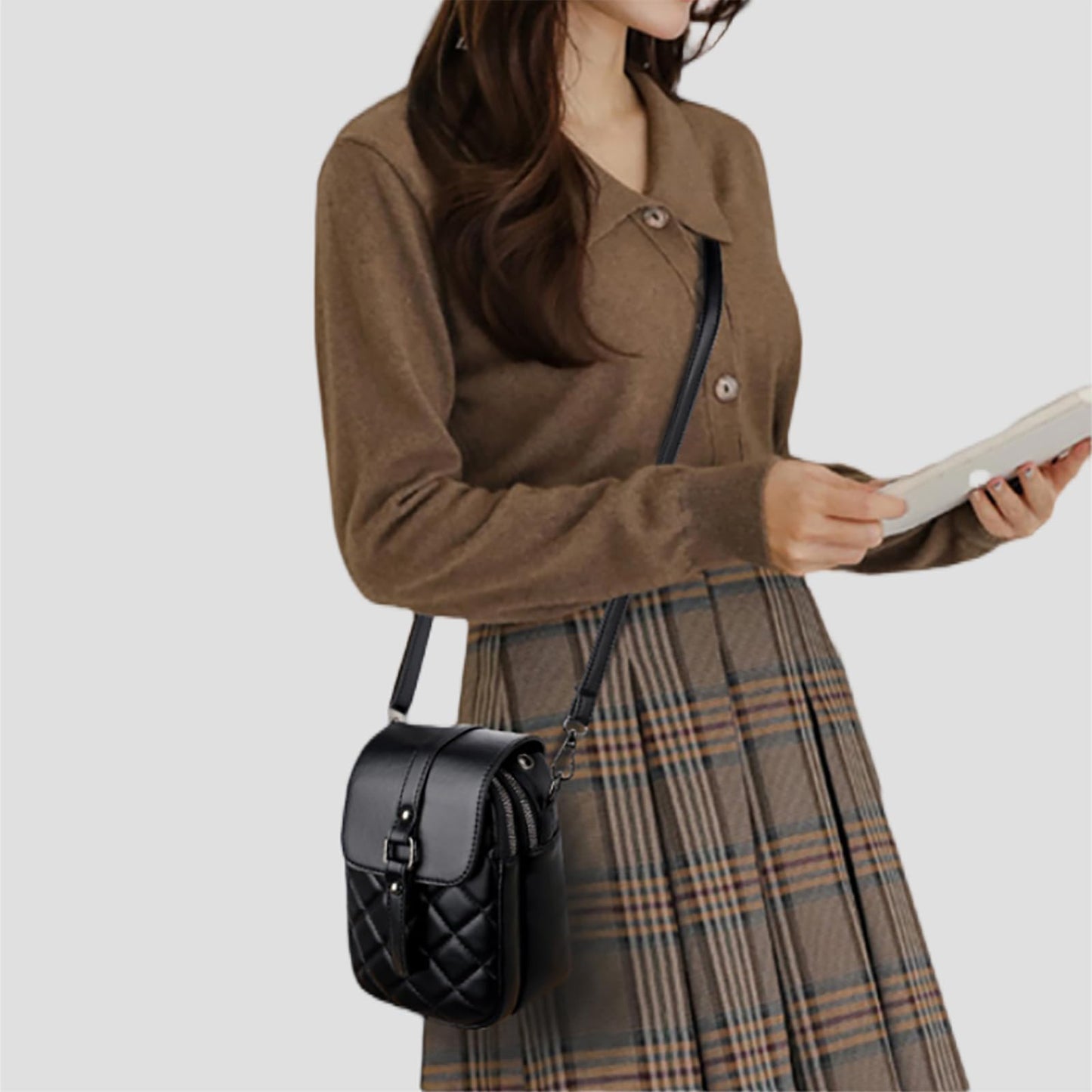 Cross-body bags for women Womens Purses Phone Purse Minimalist Purses Ladies BagSingle-shoulder Crossbody Handbag ((Black)