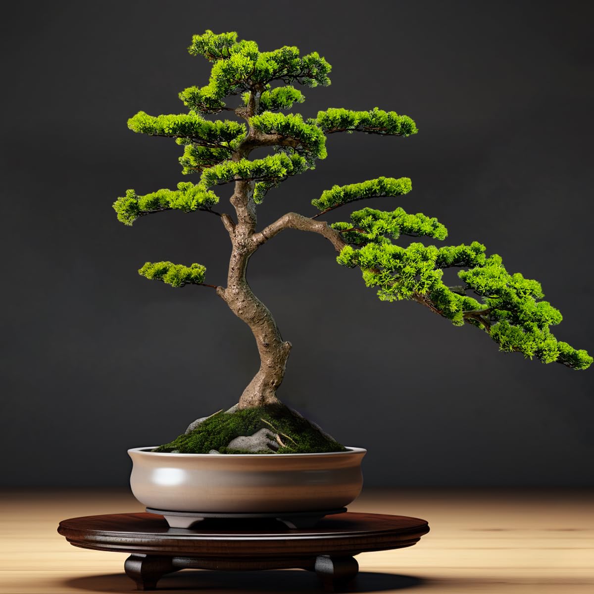 VIGGDA 3ft（43in） Artificial Bonsai Tree Juniper Faux Plants Indoor Big Fake Plants Decor with Ceramic Pots for Home Table Office Desk Bathroom Shelf Bedroom Living Room Farmhouse Decorations