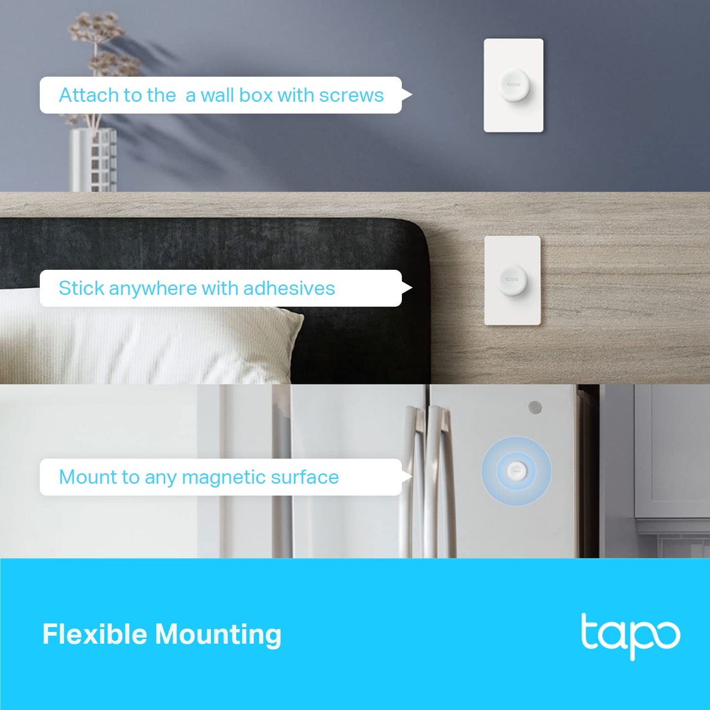 Tapo TP-Link Smart Button | Wireless Remote Dimmer Switch | 3-Way Control | Tap & Rotate HUB Required | 1+ Year Battery Life