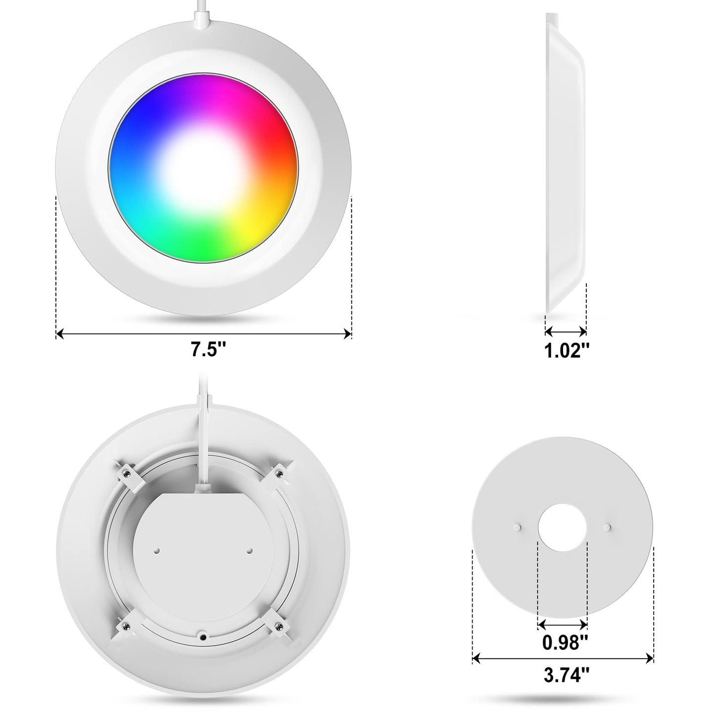 LyLmLe LED Pool Lights 50W Double Lights for Giant Pools, 12V APP Control Underwater Light with Magnet & Timer, 2000lm, IP68 Waterproof Submersible Light for Aboveground and Inground Pools