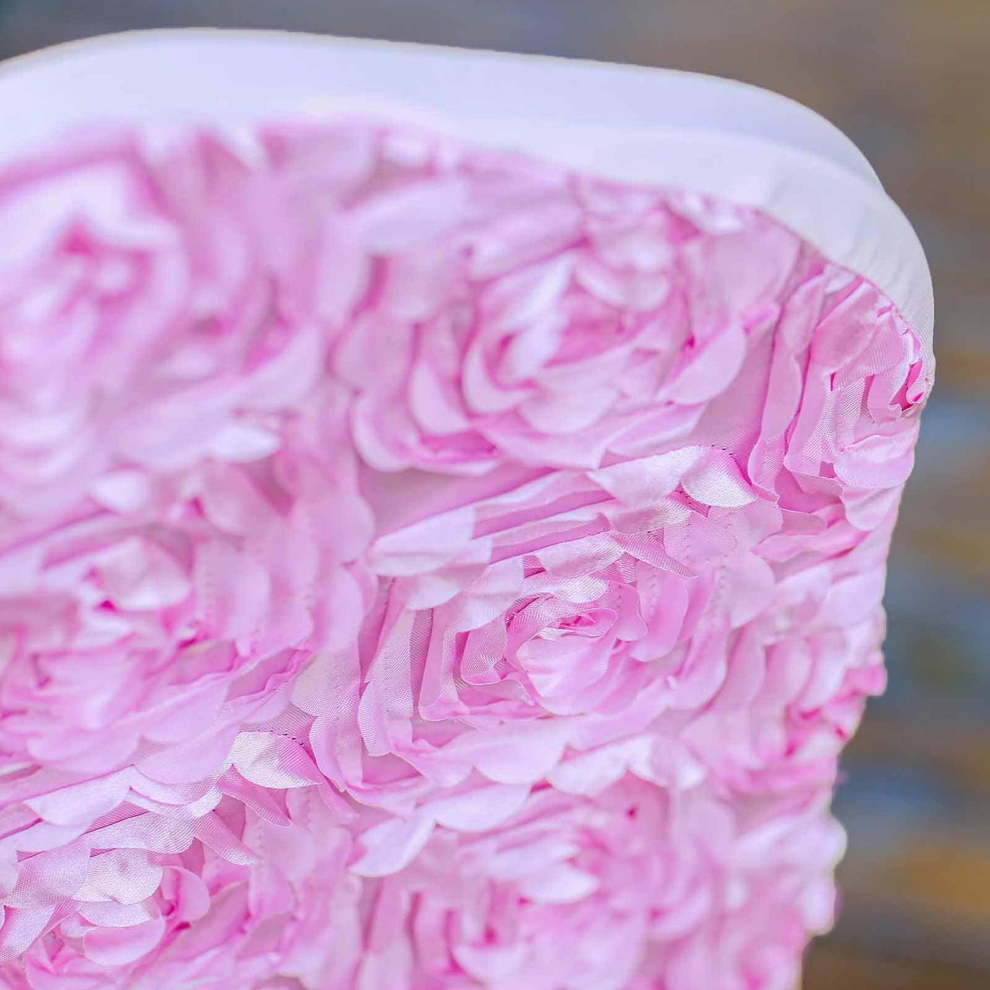 Efavormart 1 Set White Satin Rosette Spandex Stretch Folding Chair Cover for Party Dining Chairs Wedding W/Foot Pockets Washable Slipcovers for Outdoor Events