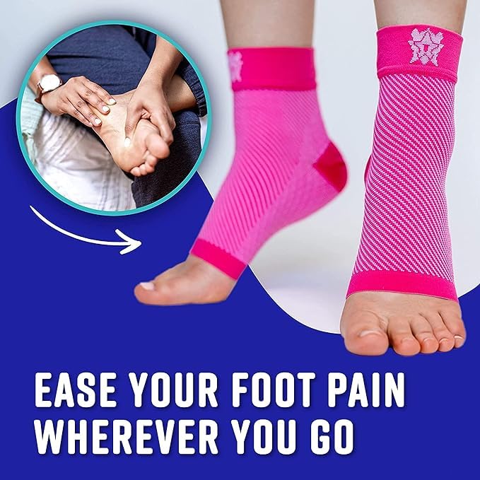 Bitly Plantar Fasciitis for Women & Men Socks Foot & Ankle Compression Sleeve, Black, XL