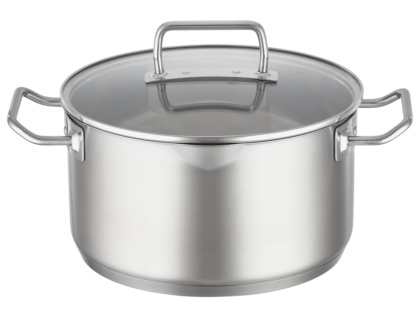 RÖSLE EXPERTISO 4-Piece Pot Set, Universal Pot Set with 3 Pots and 1 Saucepan, 18/10 Stainless Steel, Glass Lids, Scale on Inside, Suitable for Induction Cookers, Dishwasher Safe