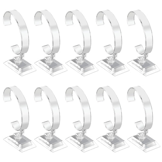 Enenes 10PCS Plastic Watch Display Stand Wrist Watch Holder Bracelet Rack for Men Home or Store Use