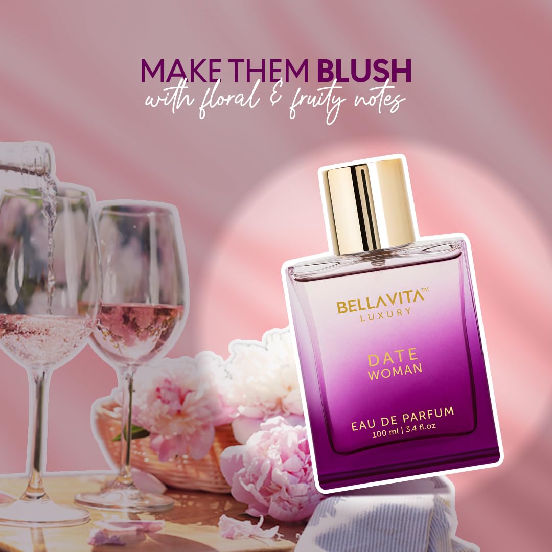 Bella Vita Luxury Date Eau De Parfum Floral, Fruity and Spicy Perfume, Long Lasting EDP Fragrance for Women 100 ml