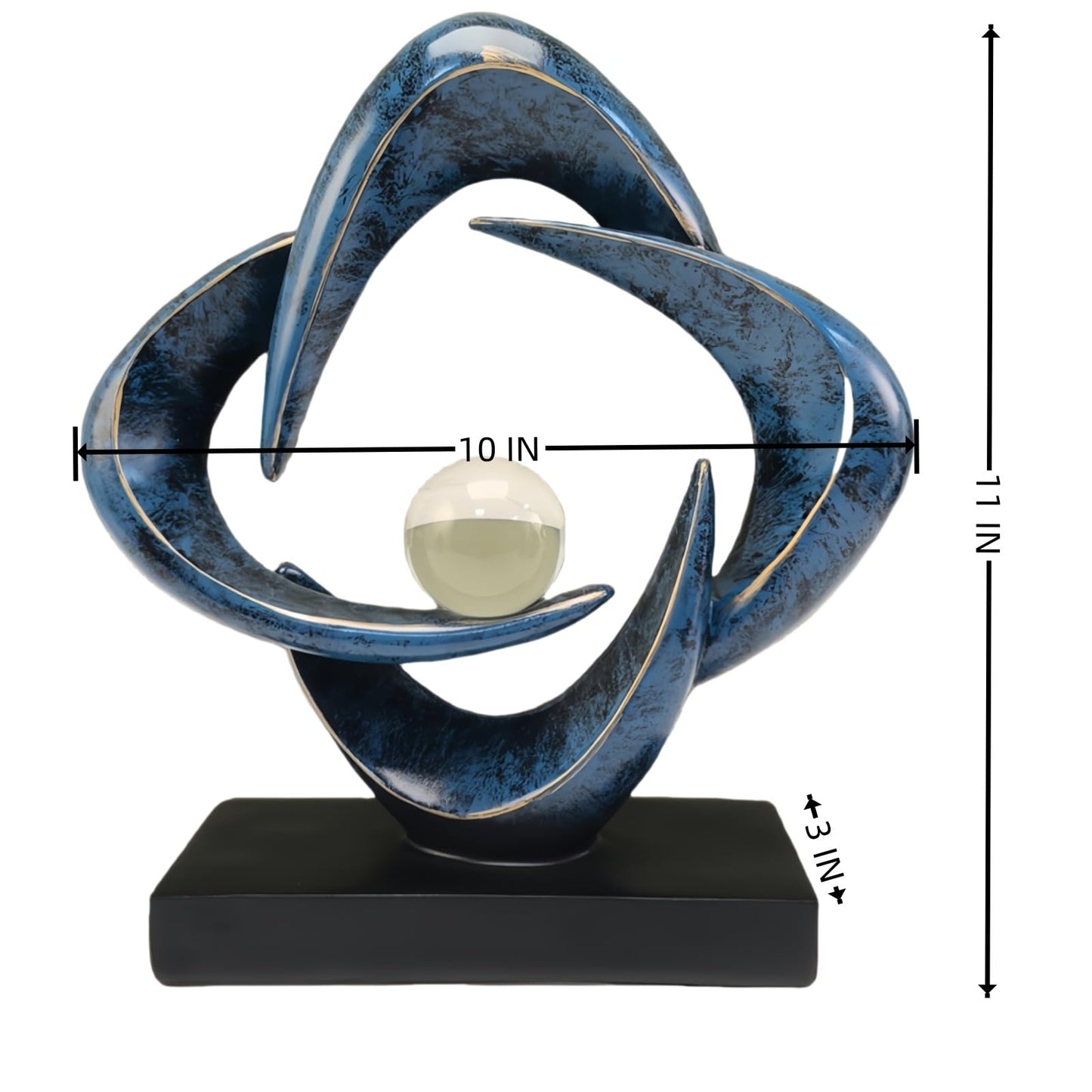 CECKQUE Modern Home Decor Abstract Decorative Sculpture Decorations for Living Room Dining Room Office, Resin Art Statues Coffee Table Bookshelf Decor Accents (Blue)