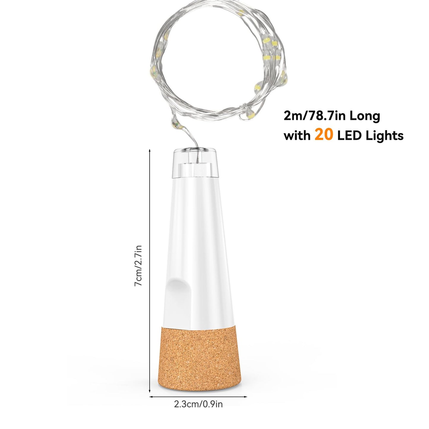 OUSMIN String Lights, USB Rechargeable Wine Bottle Lights with Cork, 2025 Version USB Fairy Light for Party Christmas