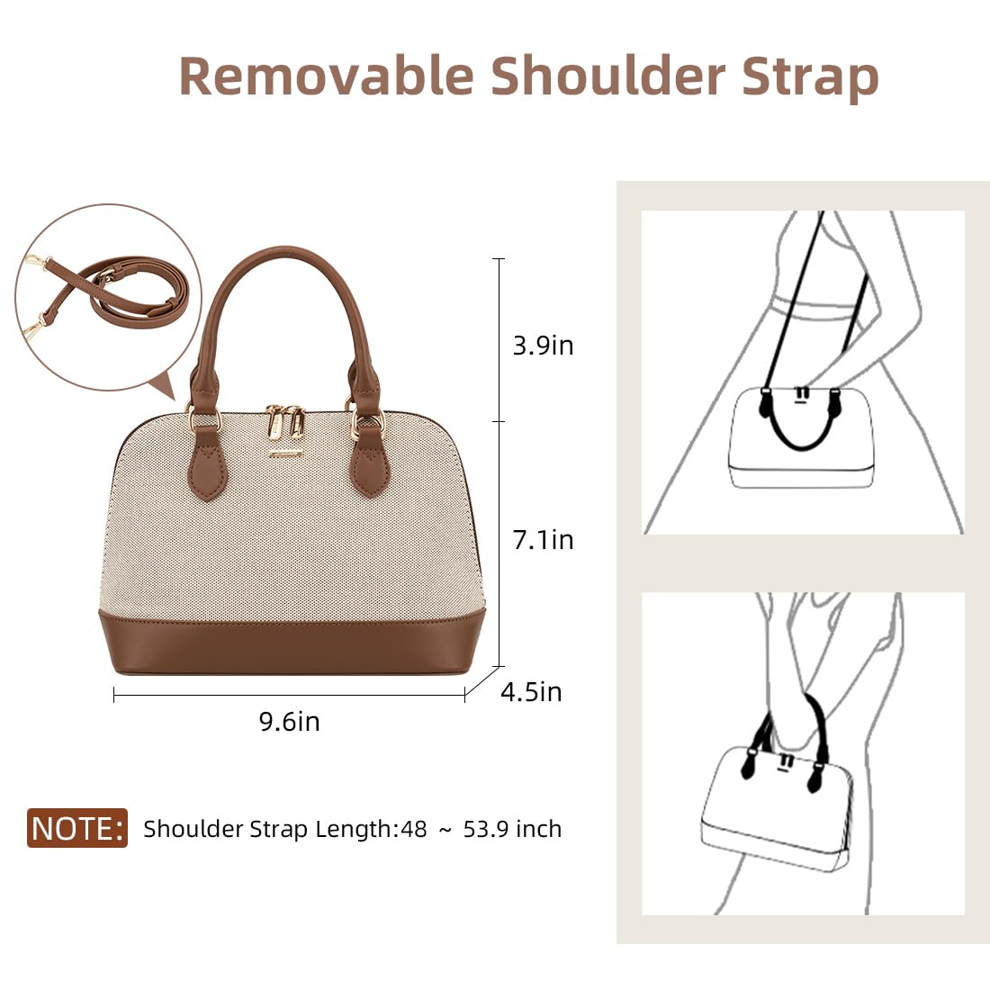 LOVEVOOK Small Purse Crossbody Bags for Women Fashion Satchael for Dating Travel Casual,Canvas/Jacquard Brown