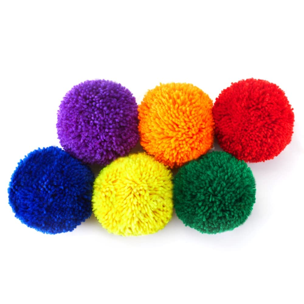 FLYIO 12-Pack Soft Fleece Balls Large 4-inch Dodgeball Playground Balls, Rainbow Pack Size for Dodge Ball, Handball, Camps and Schools Blue,Green,Orange,Purple,Red