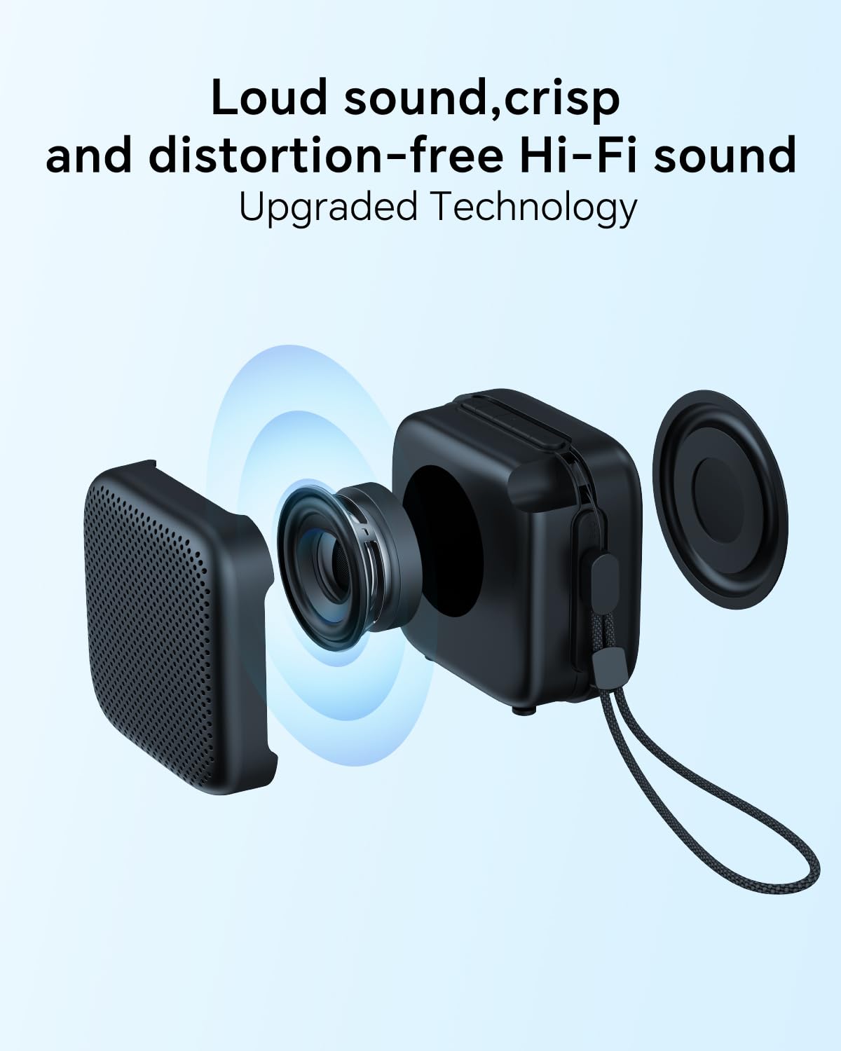 Uakinat Bluetooth Speakers,Portable Wireless Speaker with 5W Stereo HD Sound,Bluetooth 5.3, Handsfree, Up to 15H Playtime,Speaker for Office, Home, Outdoor, Travel-Upgraded