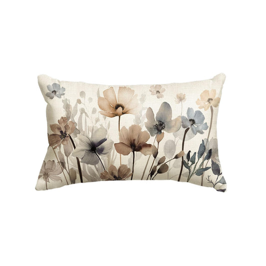 AVOIN colorlife Poppy Flowers Chinoiserie Throw Pillow Cover, 12 x 20 Inch Spring Seasonal Leaves Cushion Case Decoration for Sofa Couch Farmhouse