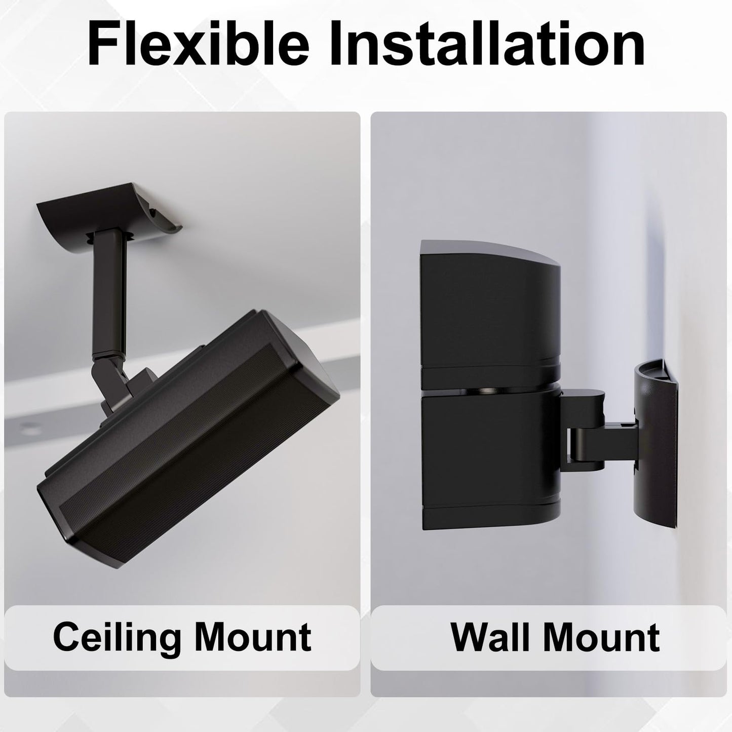 Speaker Wall Mount and Ceiling Mount for Bose UB-20, UB-20 & WB-50 Series II Surround Sound Speaker Mounting Bracket Compatible with Bose CineMate Lifestyle Tilt & Swivel Adjustable up to 180°,Black