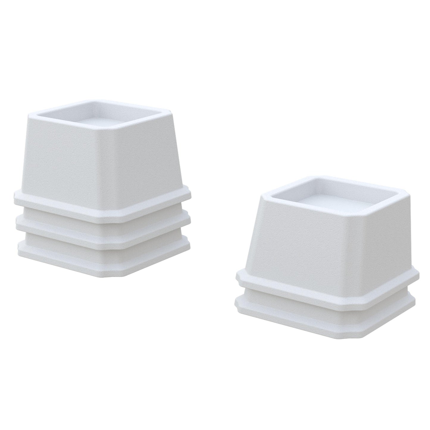 Whynonap Bed Risers 2 Inch Heavy Duty Bed Elevators, Set of 6 Lifts Up 2000 lbs Furniture Riser for Sofa and Table, White