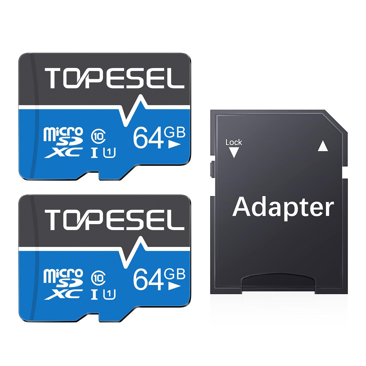 TOPESEL 256GB Micro SD Card 2 Pack, 4K HUD, U3 SDXC TF Card with Adapter High-Speed UHS-I V30 Micro Flash Memory Card for Smartphones, Cameras, Dash Cams