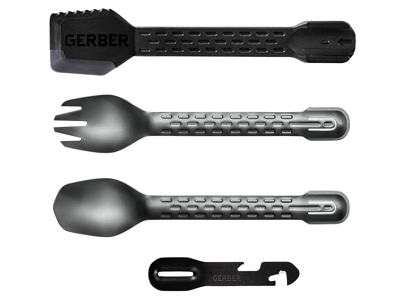 Gerber Gear ComplEAT Camping Utensils Set for Outdoor Cooking, Camping Cutlery with Fork, Spoon, Tongs, Spatula and Multi-Functional Tool, Burnt Bronze