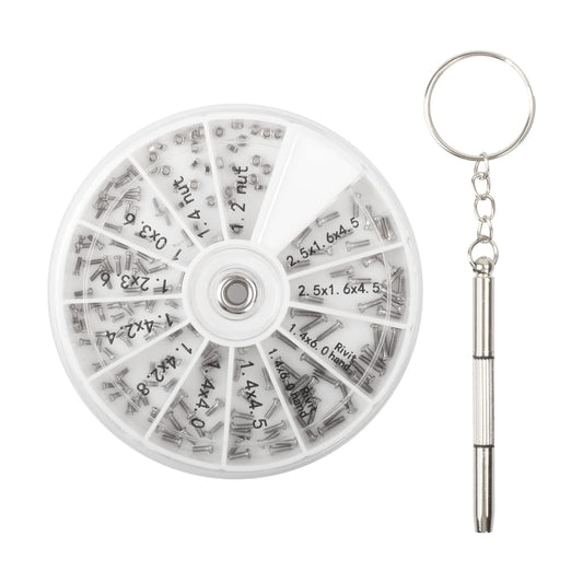 NUTJAM 120 PCS Eyeglass Repair Kit，Eye Glass Repairing Tool with Tiny Screws, Nuts, Universal Screwdrivers, Precision Tool for Repairing Eye Glass, Sunglass, Jewelry, Watch