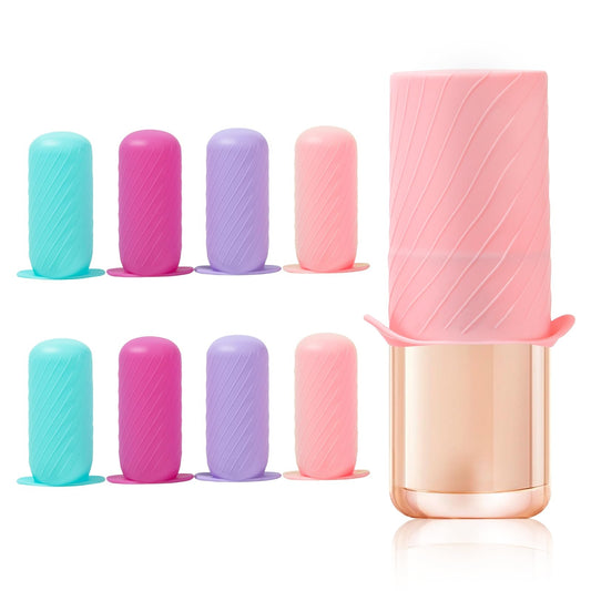 Bottle Covers for Travel, Elastic Sleeves for Leak Proofing, TravelSize Container Silicone toiletry sleeves, Leak Locks Travel Accessories for Shampoo Conditioner Wash Body Bottles (8pack)