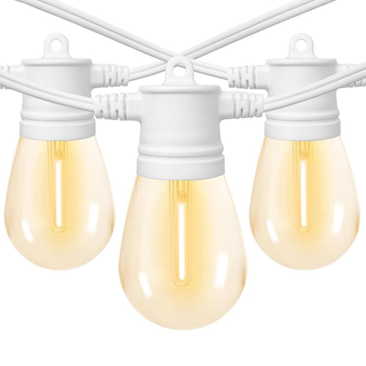 SUNTHIN White Outdoor String Lights, 96FT White Patio Lights with 32 Shatterproof LED Bulbs for Garden, Backyard, Porch, Cafe, Deck, Wedding, Party, Gathering