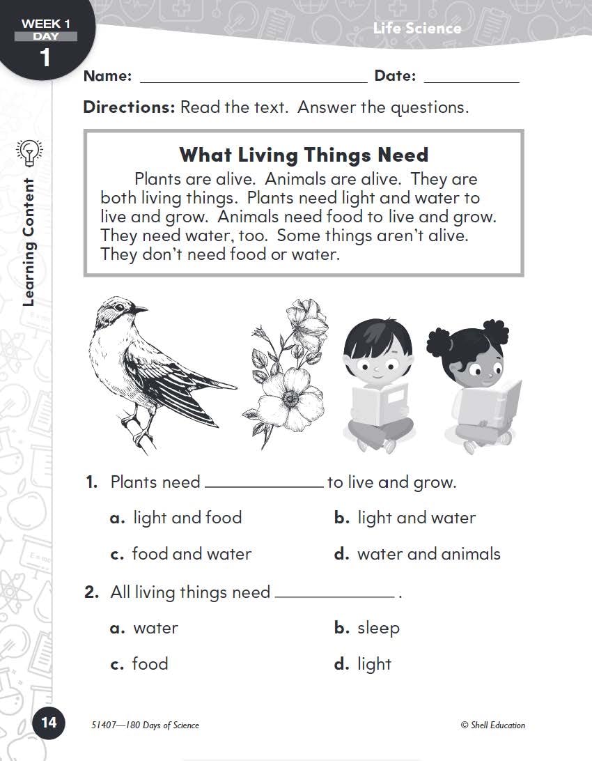 180 Days™: Science, Earth and Space Science for 1st Grade Practice Workbook for Classroom and Home, Cool and Fun Practice Created by Teachers (180 Days of Practice)