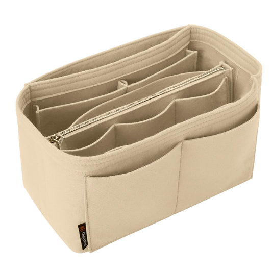 OMYSTYLE Beige Slender Medium Organizer Insert, Felt Tote Bag Organizer Insert with 5 Sizes, Handbag Dividers for Inside Purse, Compatible with Longchamp, Neverful, Speedy and More